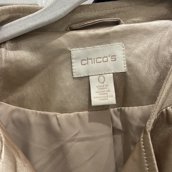 Chicos mixed material moto jacket champagne color - Picture 2 of 3